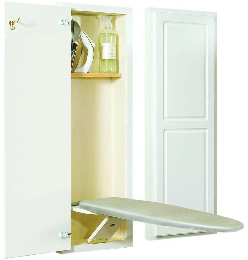 Hide Away SUP420 White Built In Recessed Wooden Supreme Series Ironing